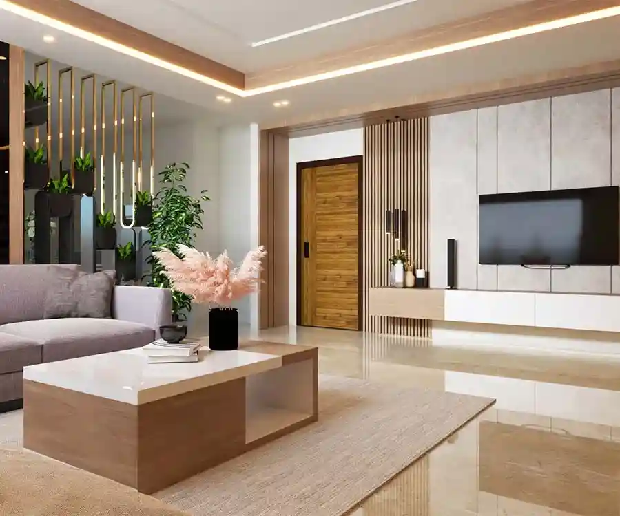 False Wall Design in Living Room | Signature Interiors